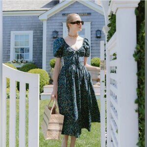 Hill House Home Ophelia Nap Dress Midnight Garden Poplin Size XS